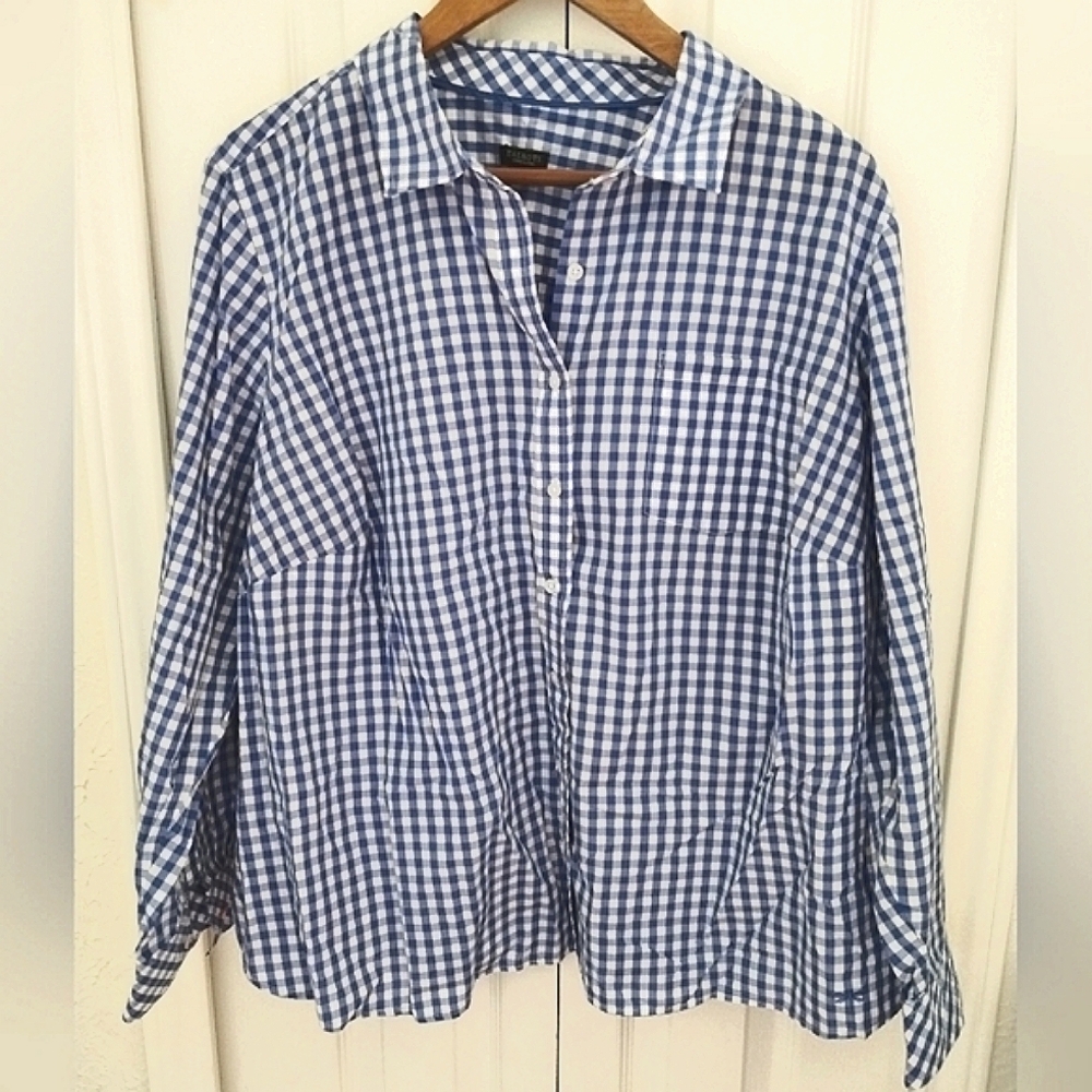 Talbots Blue Gingham Button Down - image 5